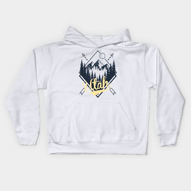 Utah Kids Hoodie by LaarniGallery